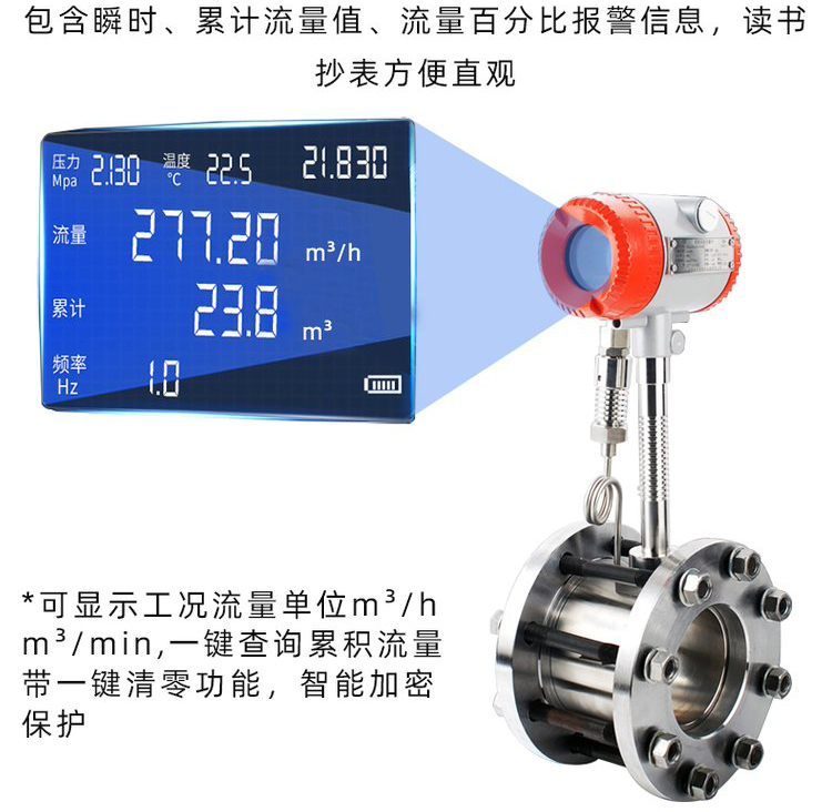 dn50蒸汽流量计液晶显示图